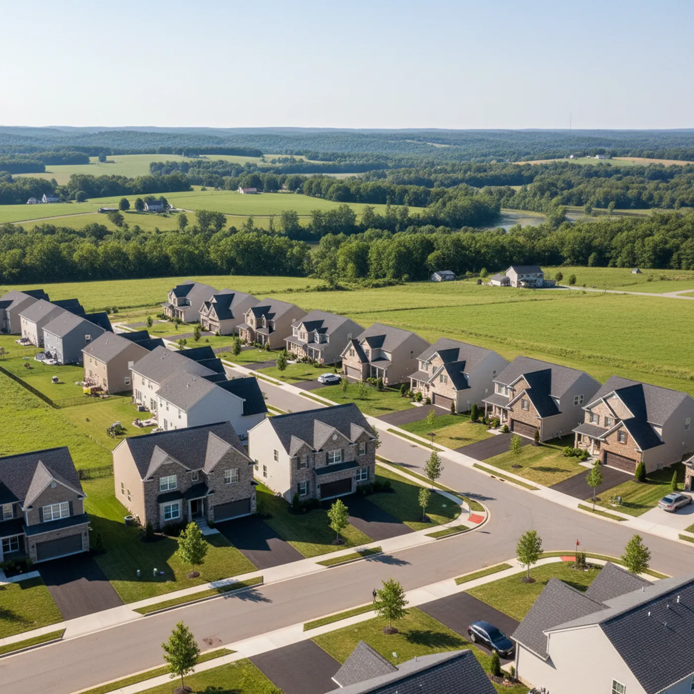 Suburban homes in Butler County, Pennsylvania