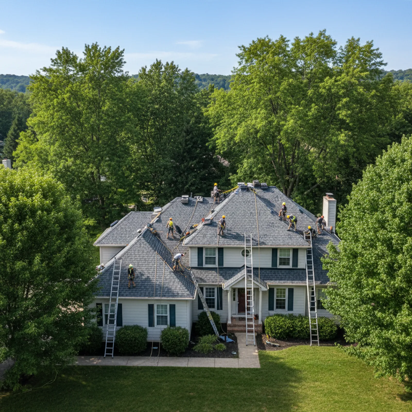 Ireland Contracting crew installing a new roof on a Pittsburgh-area home