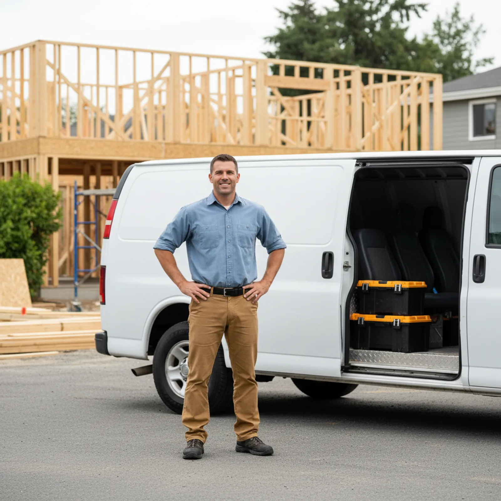 Ireland Contracting team and work truck at a Pittsburgh-area job site